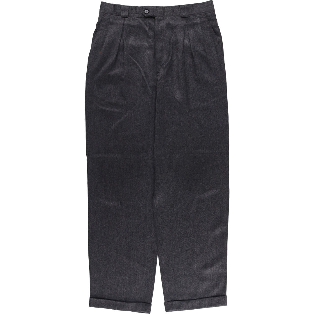 Haggar City Casuals Two-pleat slacks, made in the USA, men's size w31 polyester Charcoal Vintage Second Hand