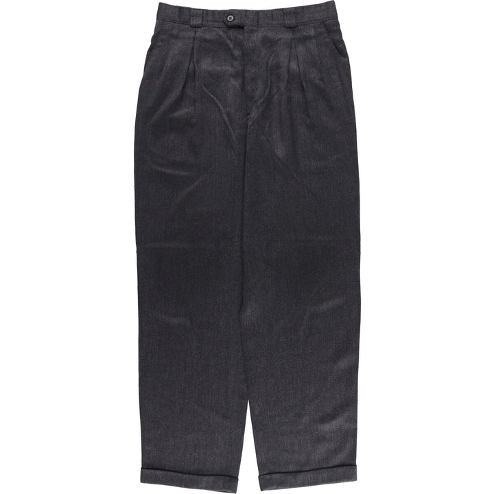 Haggar City Casuals Two-pleat slacks, made in the USA, men's size w31 polyester Charcoal Vintage Second Hand
