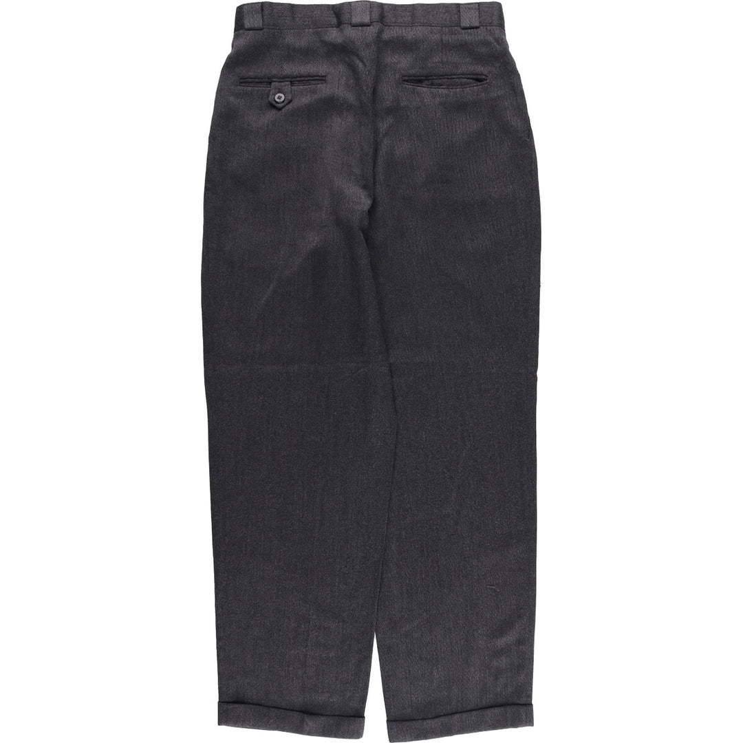 Haggar City Casuals Two-pleat slacks, made in the USA, men's size w31 polyester Charcoal Vintage Second Hand