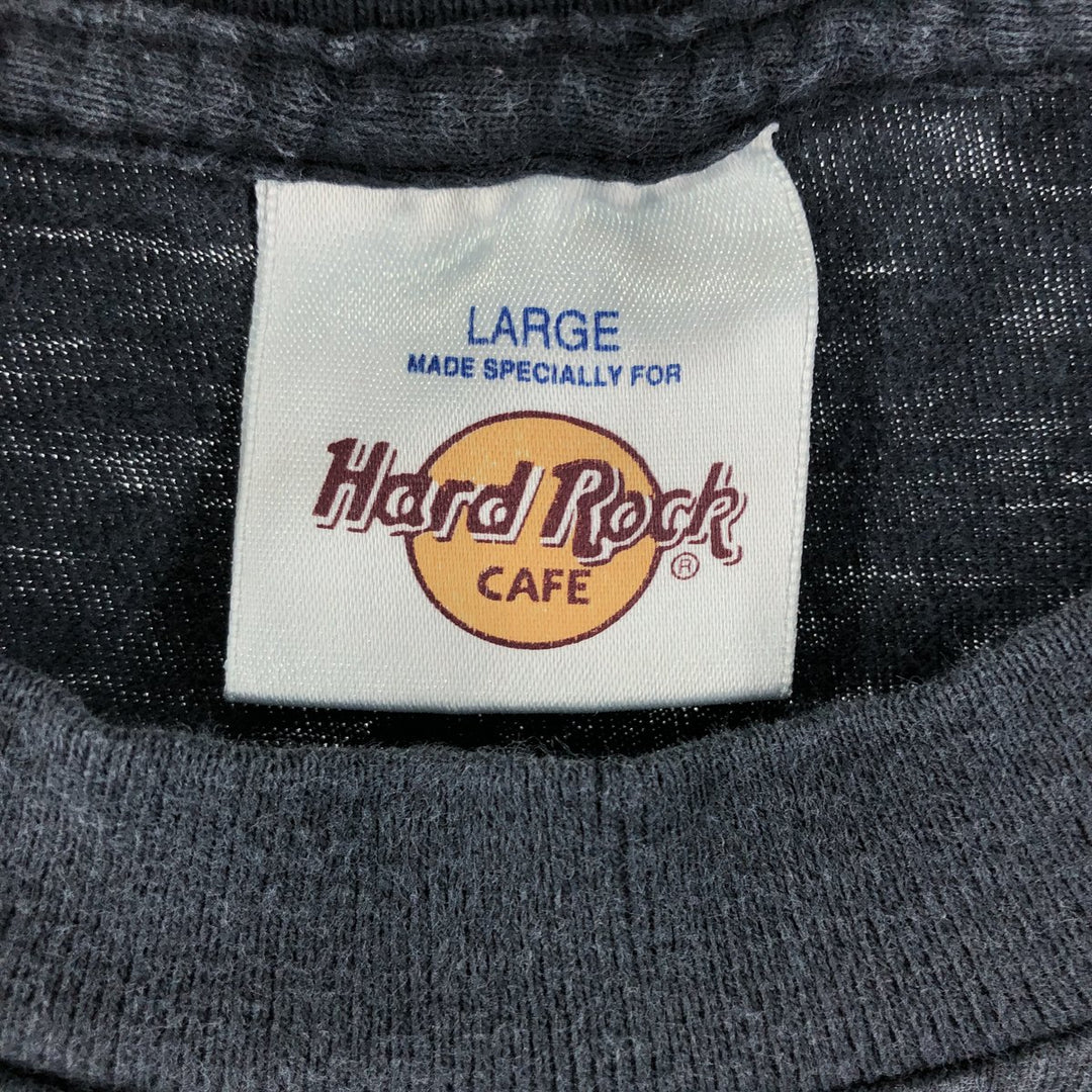 HARD ROCK CAFE Hard Rock Cafe Advertising T-shirt Made in USA Men's L Vintage cotton black type Vintage Second Hand