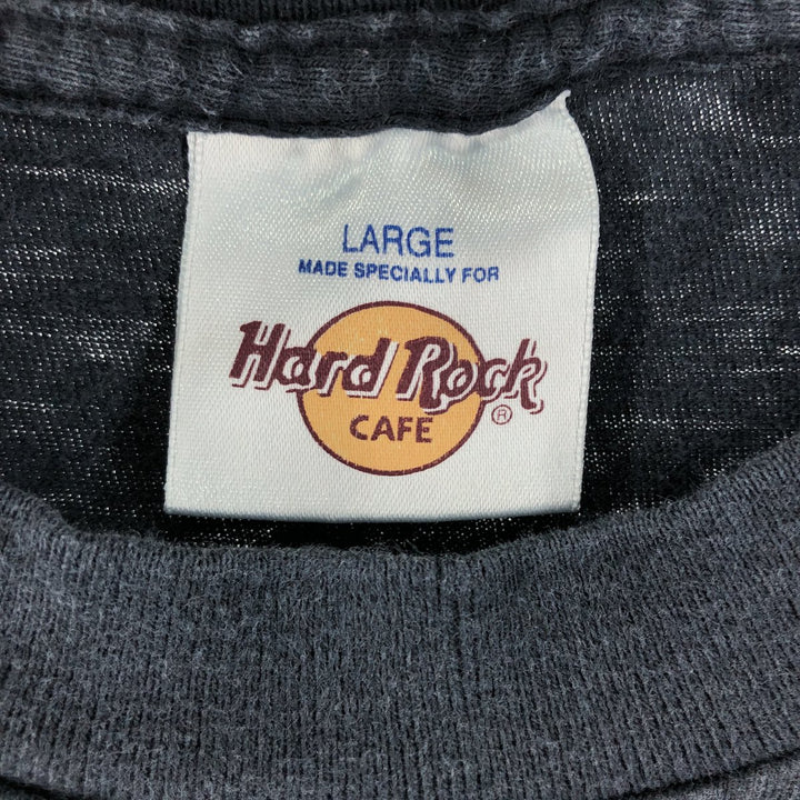 HARD ROCK CAFE Hard Rock Cafe Advertising T-shirt Made in USA Men's L Vintage cotton black type Vintage Second Hand