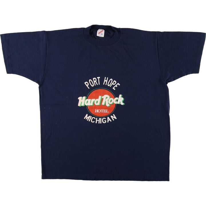 Vintage 80s-90'S Hard Rock Hotel Advertising T-Shirt, Made in USA, Men's XL cotton navy blue type Vintage Second Hand