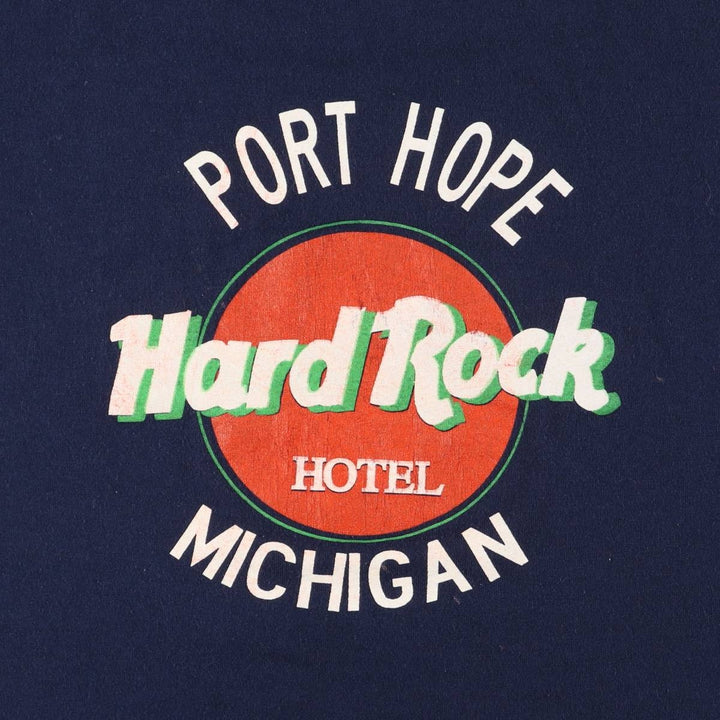 Vintage 80s-90'S Hard Rock Hotel Advertising T-Shirt, Made in USA, Men's XL cotton navy blue type Vintage Second Hand