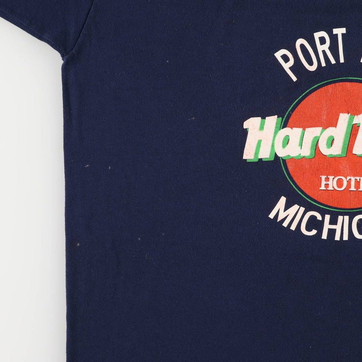 Vintage 80s-90'S Hard Rock Hotel Advertising T-Shirt, Made in USA, Men's XL cotton navy blue type Vintage Second Hand
