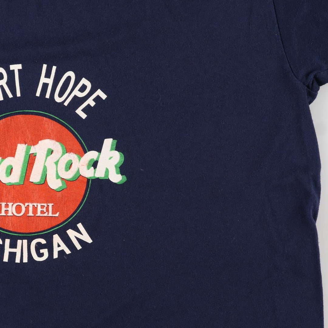 Vintage 80s-90'S Hard Rock Hotel Advertising T-Shirt, Made in USA, Men's XL cotton navy blue type Vintage Second Hand