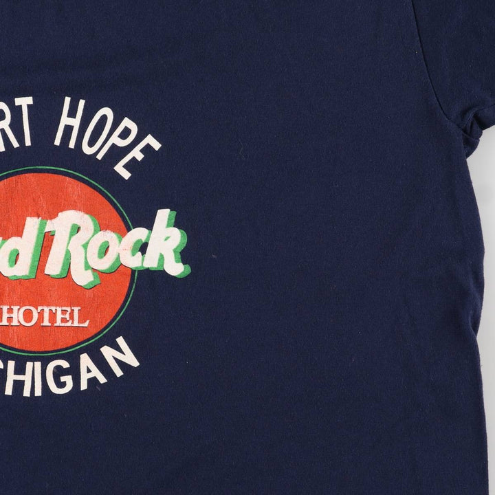 Vintage 80s-90'S Hard Rock Hotel Advertising T-Shirt, Made in USA, Men's XL cotton navy blue type Vintage Second Hand