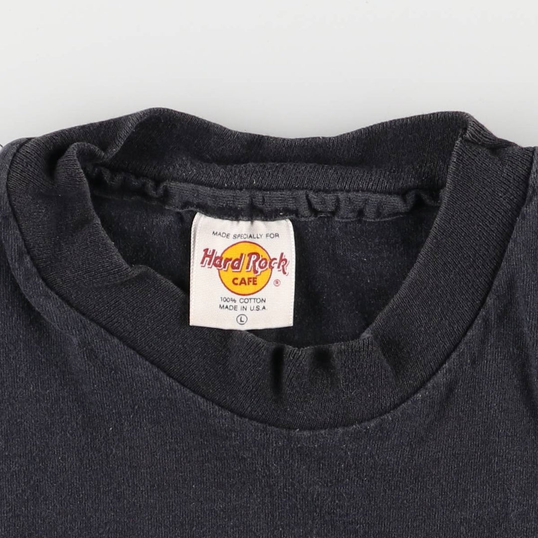 90'S HARD ROCK CAFE Hard Rock Cafe Advertising T-shirt Made in USA Men's L Vintage cotton black type Vintage Second Hand