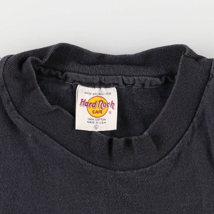 90'S HARD ROCK CAFE Hard Rock Cafe Advertising T-shirt Made in USA Men's L Vintage cotton black type Vintage Second Hand