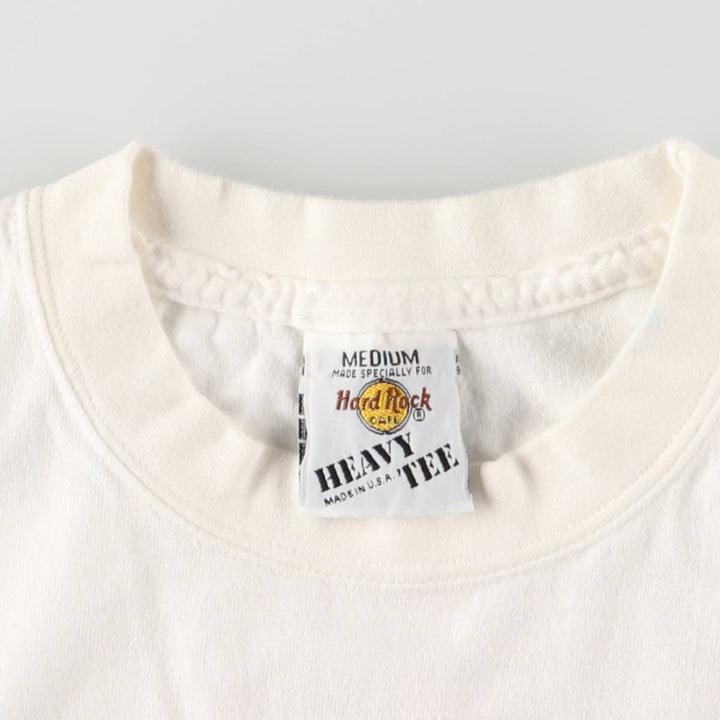 Vintage 90'S HARD ROCK CAFE HEAVY TEE Hard Rock Cafe Heavy Tee Advertising T-shirt Made in USA cotton white type Vintage Second Hand