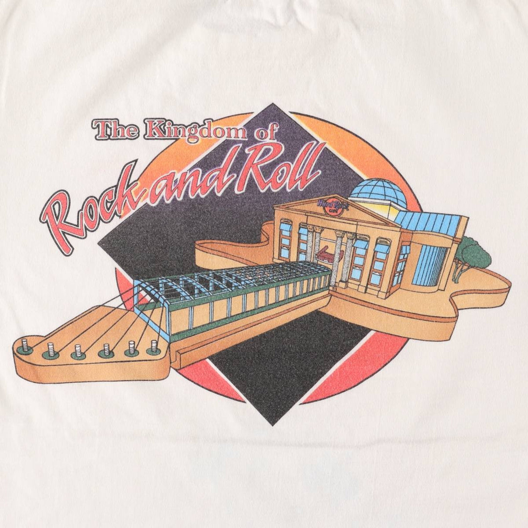 Vintage 90'S HARD ROCK CAFE HEAVY TEE Hard Rock Cafe Heavy Tee Advertising T-shirt Made in USA cotton white type Vintage Second Hand