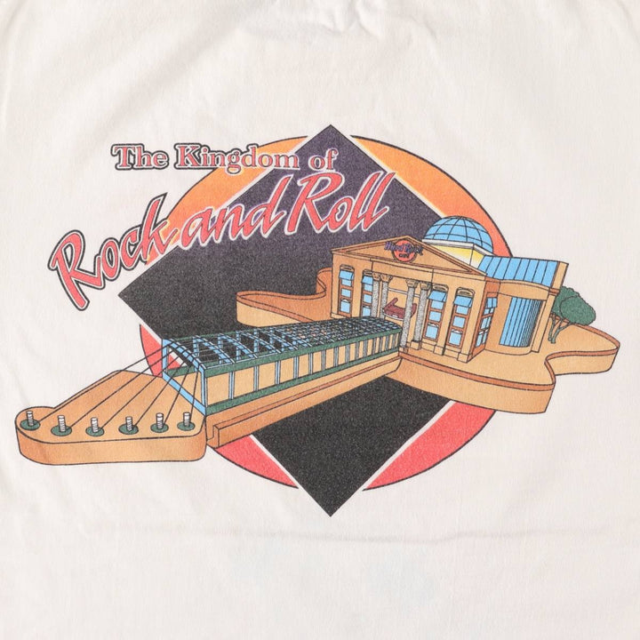 Vintage 90'S HARD ROCK CAFE HEAVY TEE Hard Rock Cafe Heavy Tee Advertising T-shirt Made in USA cotton white type Vintage Second Hand