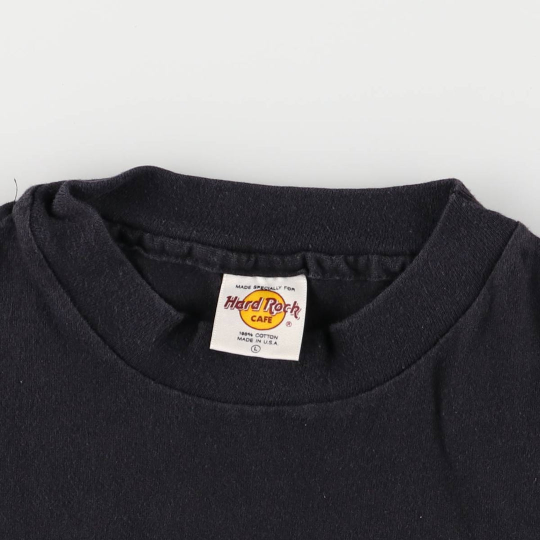 90'S HARD ROCK CAFE Hard Rock Cafe Advertising T-shirt Made in USA Men's L Vintage cotton black type Vintage Second Hand