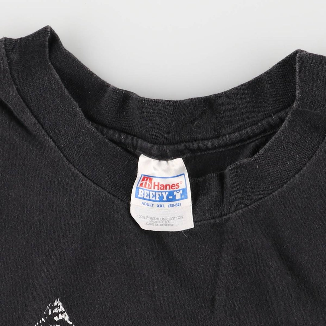 90'S Hanes HOOTERS Advertising T-shirt Made in USA Men's XXL Vintage cotton black type Vintage Second Hand
