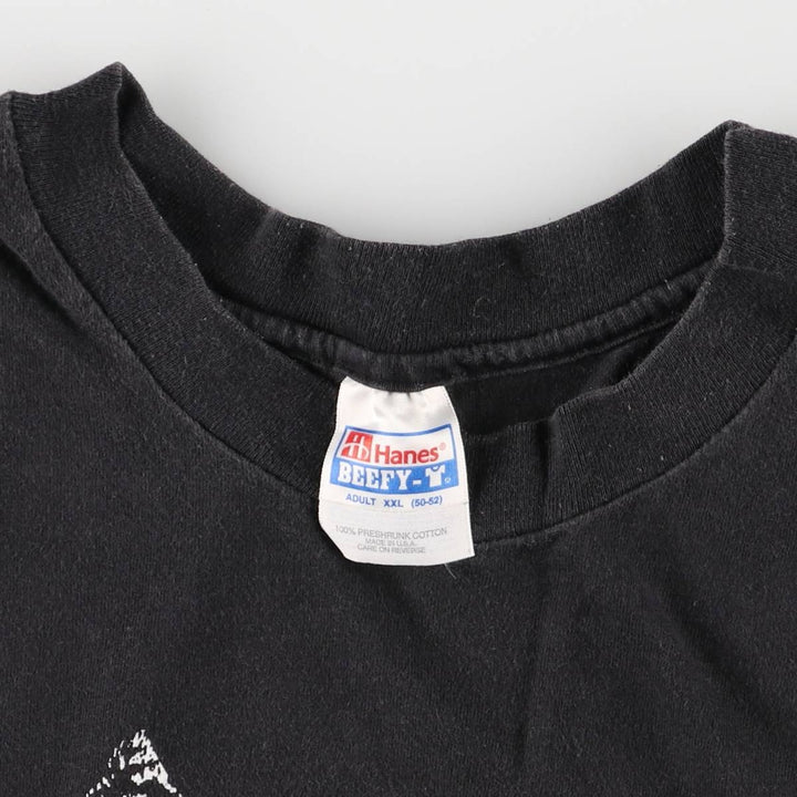 90'S Hanes HOOTERS Advertising T-shirt Made in USA Men's XXL Vintage cotton black type Vintage Second Hand