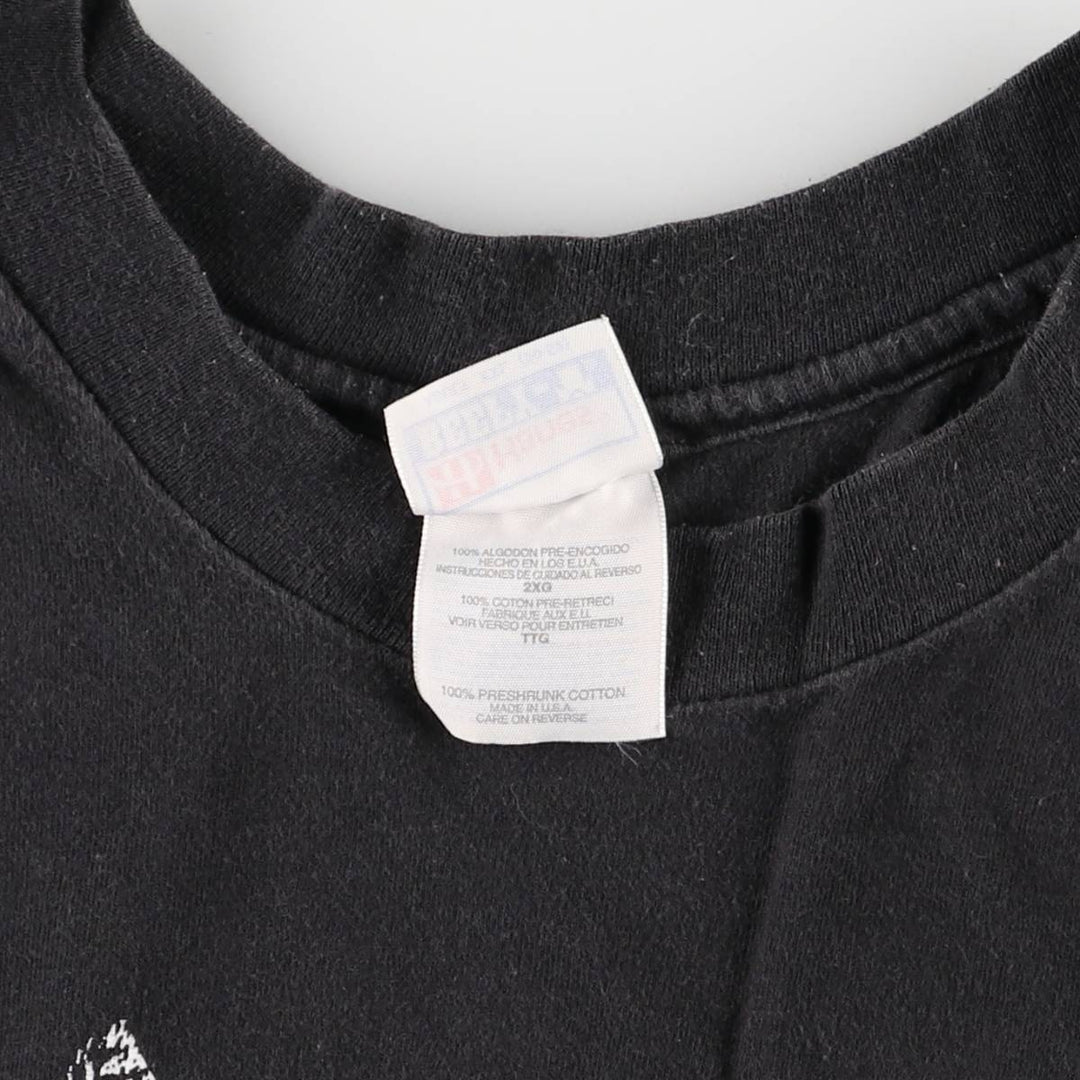 90'S Hanes HOOTERS Advertising T-shirt Made in USA Men's XXL Vintage cotton black type Vintage Second Hand