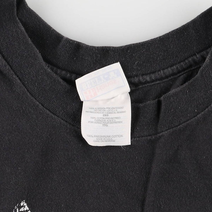 90'S Hanes HOOTERS Advertising T-shirt Made in USA Men's XXL Vintage cotton black type Vintage Second Hand