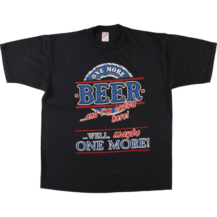 90'S Jerzees Message Print T-Shirt Made in USA Men's XL Vintage cotton black type Vintage Second Hand