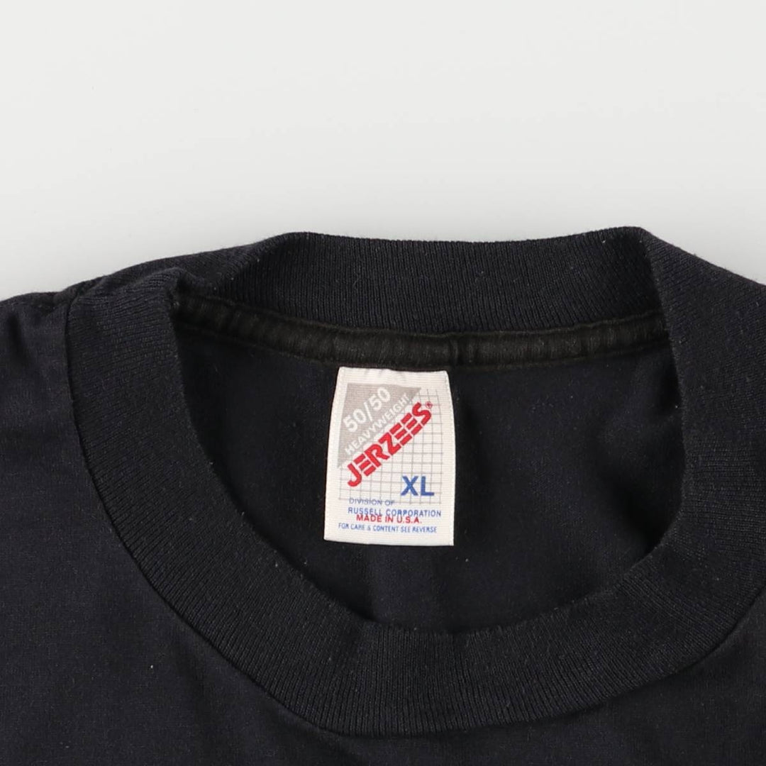 90'S Jerzees Message Print T-Shirt Made in USA Men's XL Vintage cotton black type Vintage Second Hand