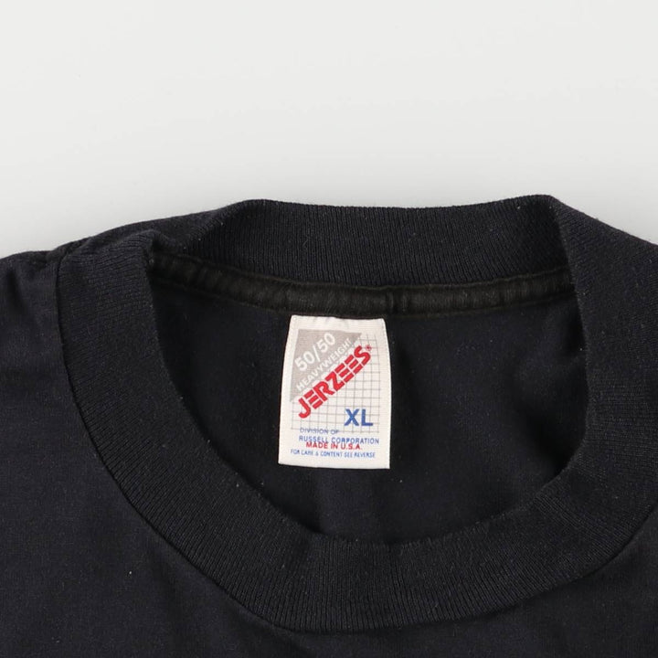 90'S Jerzees Message Print T-Shirt Made in USA Men's XL Vintage cotton black type Vintage Second Hand