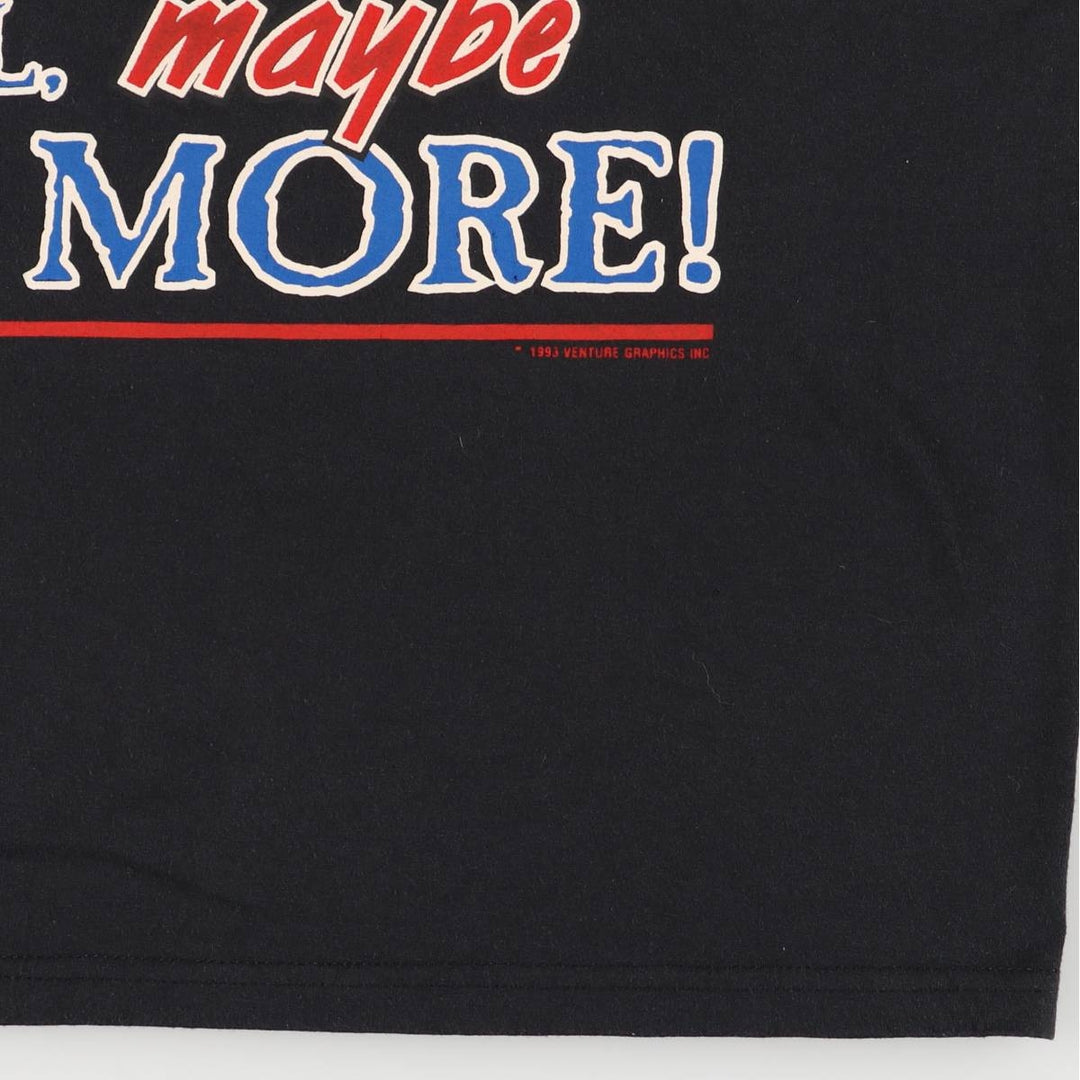 90'S Jerzees Message Print T-Shirt Made in USA Men's XL Vintage cotton black type Vintage Second Hand