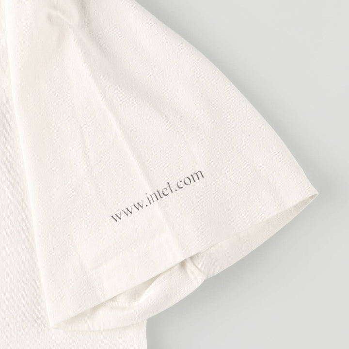 Vintage 90'S Oneita Intel Advertising T-Shirt, Men's XL cotton white type Vintage Second Hand