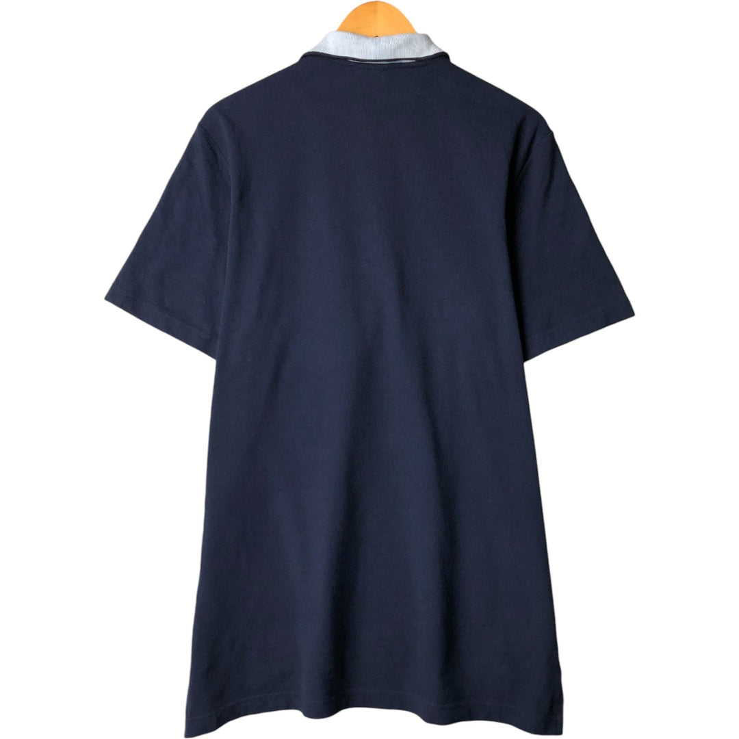 Lacoste LACOSTE SPORT collared half-zip short-sleeved polo shirt, made in France, size 6 (equivalent to men's XL) cotton navy blue type Vintage Second Hand