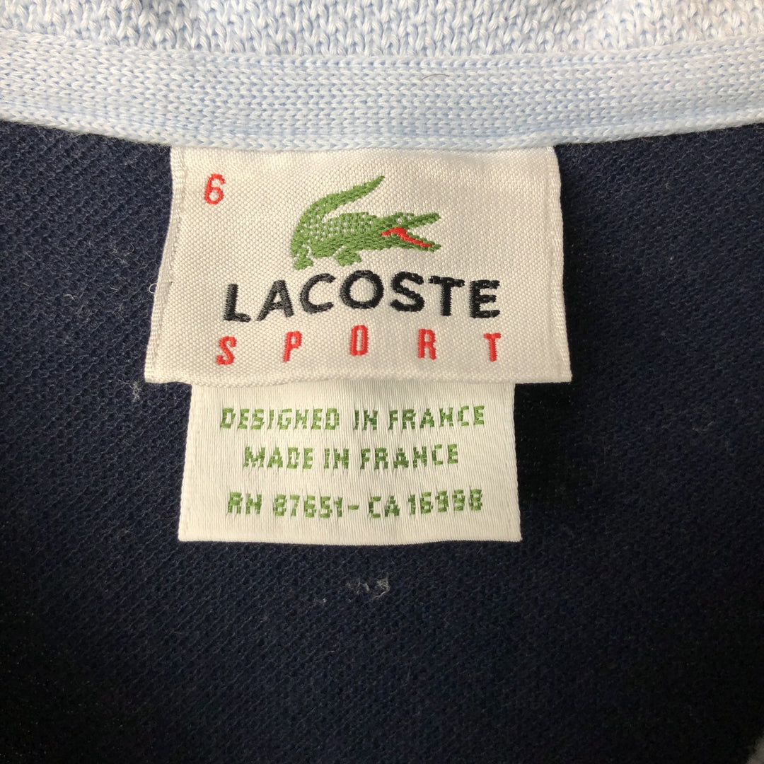 Lacoste LACOSTE SPORT collared half-zip short-sleeved polo shirt, made in France, size 6 (equivalent to men's XL) cotton navy blue type Vintage Second Hand