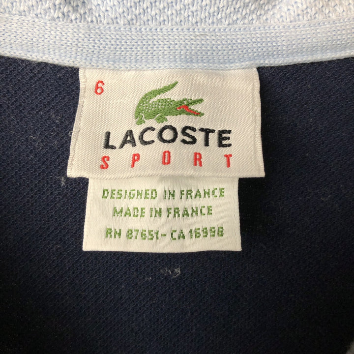 Lacoste LACOSTE SPORT collared half-zip short-sleeved polo shirt, made in France, size 6 (equivalent to men's XL) cotton navy blue type Vintage Second Hand