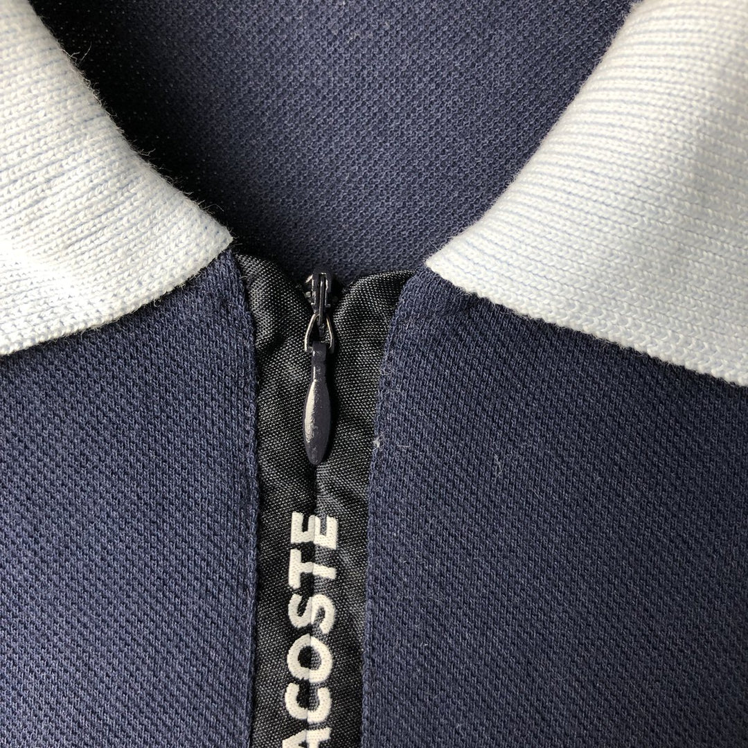 Lacoste LACOSTE SPORT collared half-zip short-sleeved polo shirt, made in France, size 6 (equivalent to men's XL) cotton navy blue type Vintage Second Hand