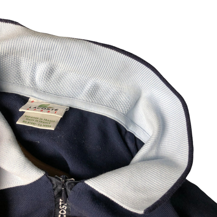 Lacoste LACOSTE SPORT collared half-zip short-sleeved polo shirt, made in France, size 6 (equivalent to men's XL) cotton navy blue type Vintage Second Hand