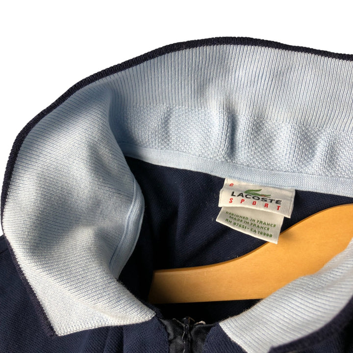 Lacoste LACOSTE SPORT collared half-zip short-sleeved polo shirt, made in France, size 6 (equivalent to men's XL) cotton navy blue type Vintage Second Hand