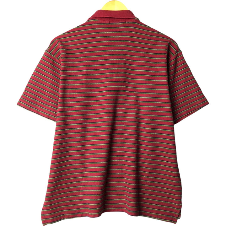 Ralph Lauren POLO by Ralph Lauren short-sleeved striped polo shirt cotton red type Vintage Second Hand