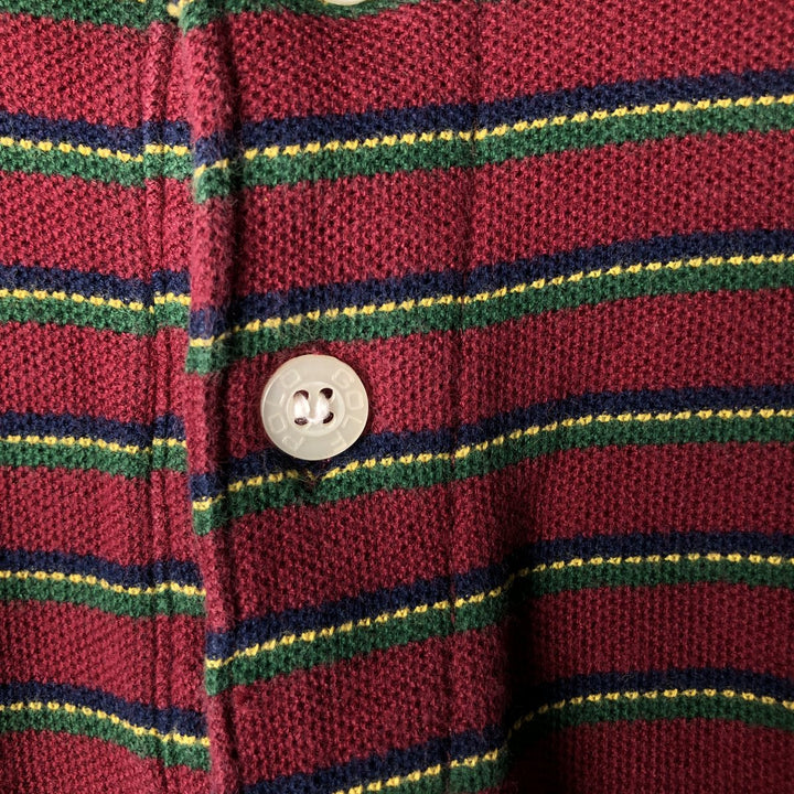 Ralph Lauren POLO by Ralph Lauren short-sleeved striped polo shirt cotton red type Vintage Second Hand