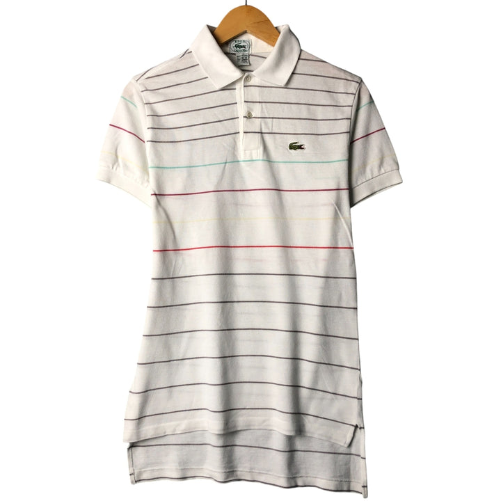 Vintage 1980s-1990'S Lacoste IZOD short-sleeved striped polo shirt, men's size M cotton white type Vintage Second Hand