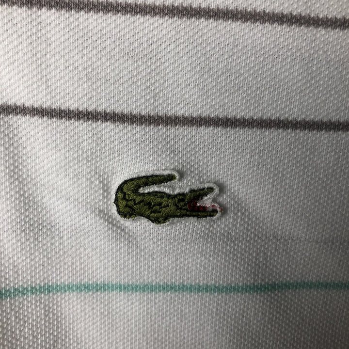 Vintage 1980s-1990'S Lacoste IZOD short-sleeved striped polo shirt, men's size M cotton white type Vintage Second Hand