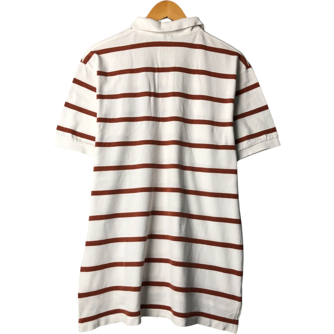 Ralph Lauren POLO by Ralph Lauren short sleeve striped polo shirt, men's size L cotton white type Vintage Second Hand