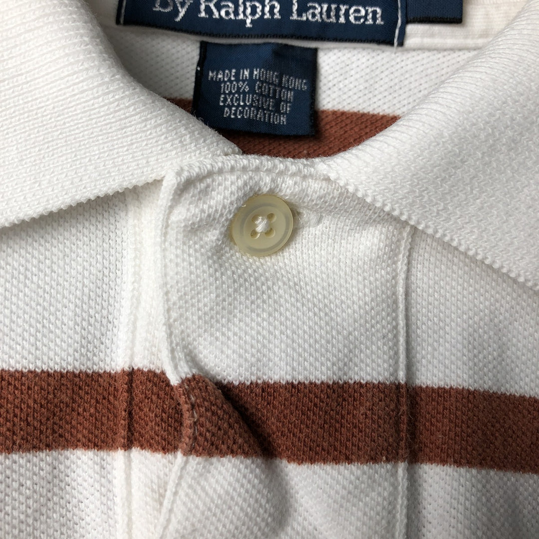 Ralph Lauren POLO by Ralph Lauren short sleeve striped polo shirt, men's size L cotton white type Vintage Second Hand