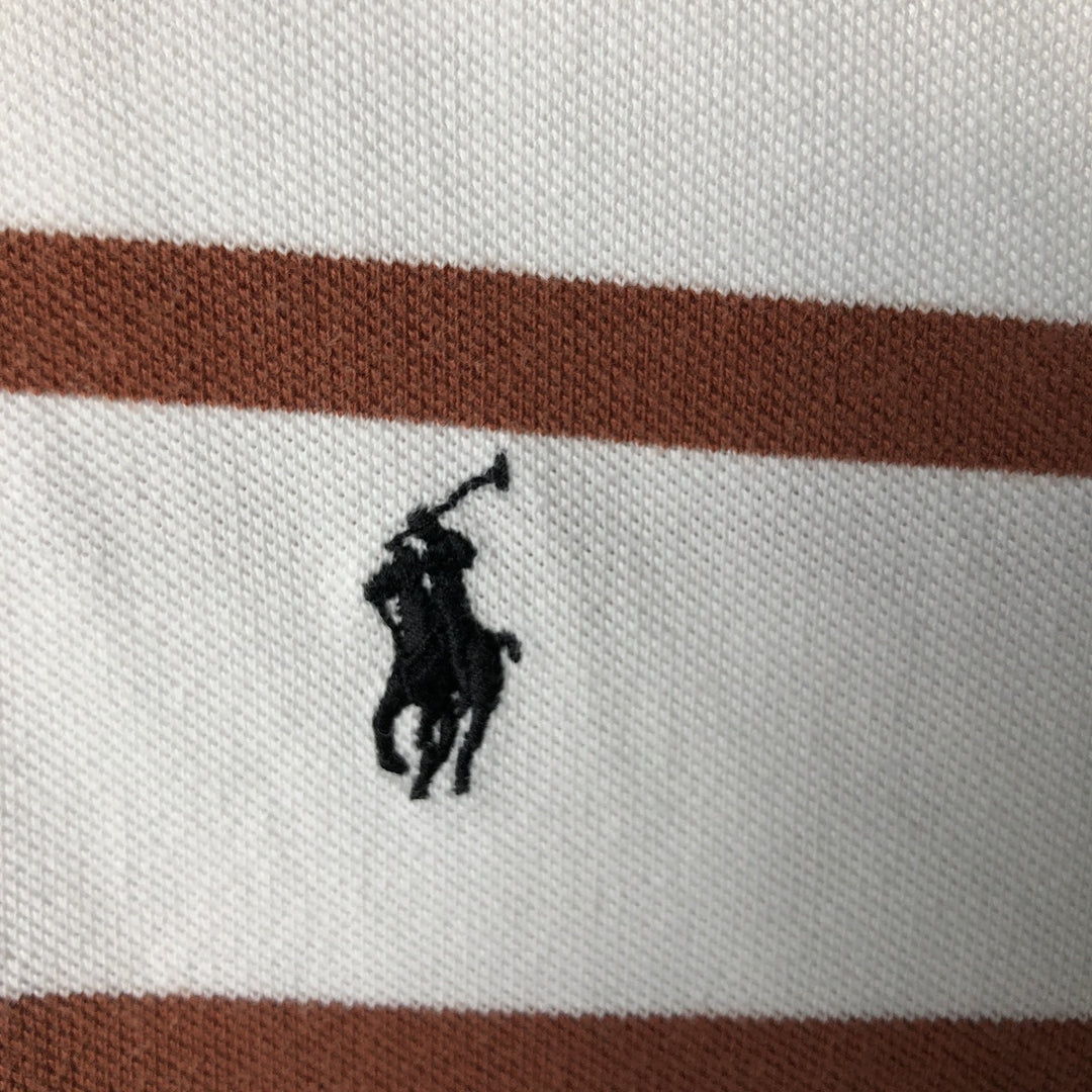 Ralph Lauren POLO by Ralph Lauren short sleeve striped polo shirt, men's size L cotton white type Vintage Second Hand
