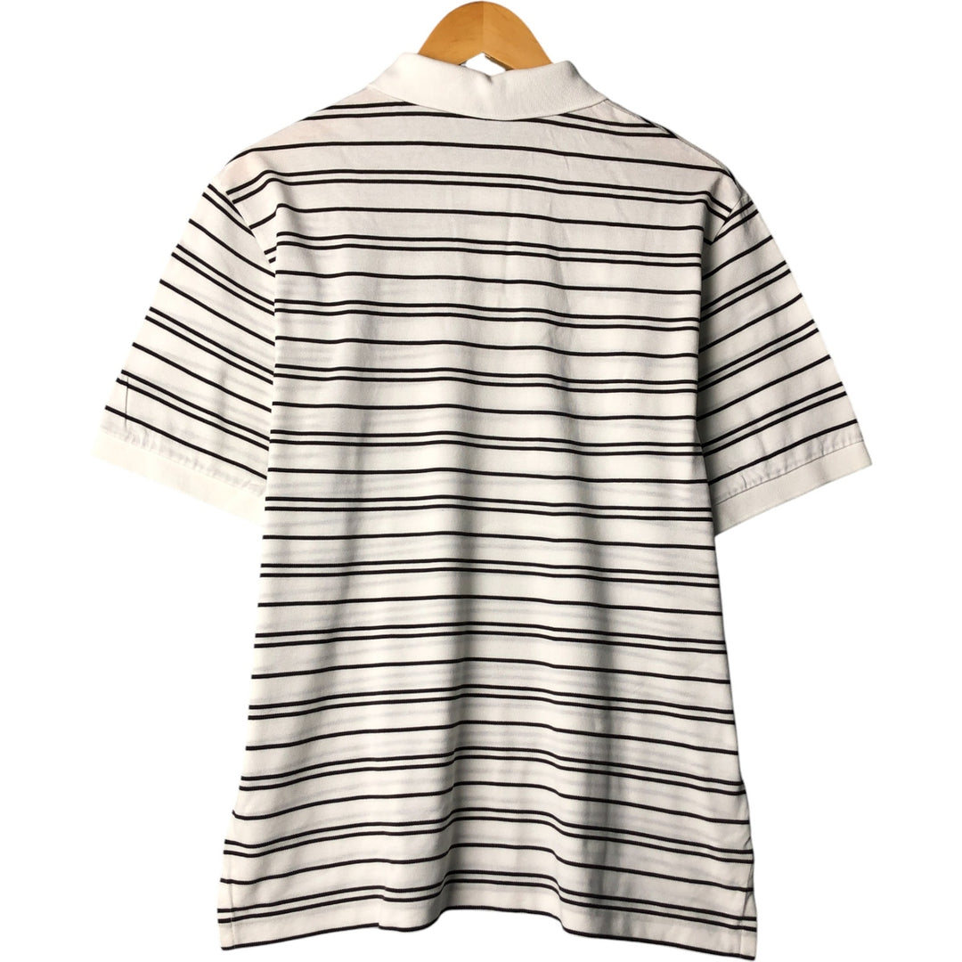 Ralph Lauren POLO by Ralph Lauren MOISTURE MANAGEMENT short-sleeved striped polo shirt, men's size M cotton white type Vintage Second Hand