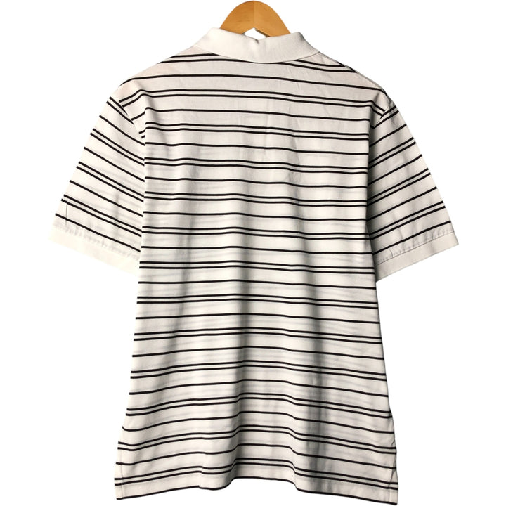 Ralph Lauren POLO by Ralph Lauren MOISTURE MANAGEMENT short-sleeved striped polo shirt, men's size M cotton white type Vintage Second Hand