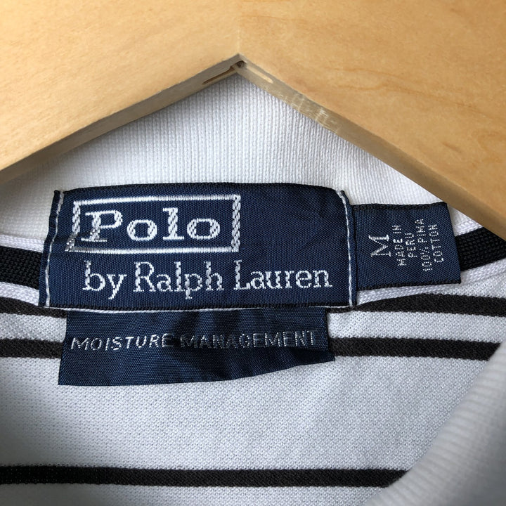 Ralph Lauren POLO by Ralph Lauren MOISTURE MANAGEMENT short-sleeved striped polo shirt, men's size M cotton white type Vintage Second Hand