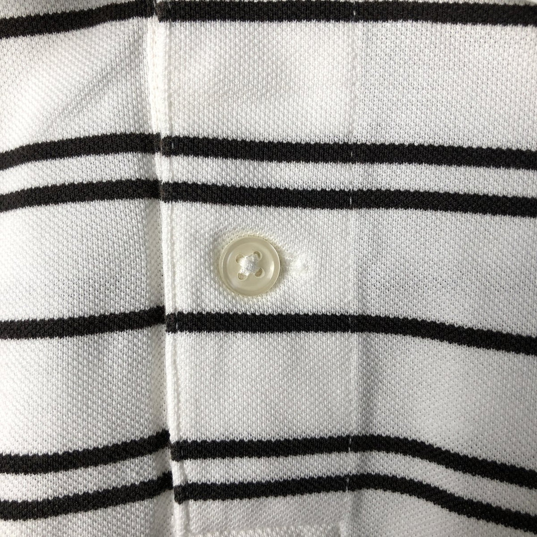 Ralph Lauren POLO by Ralph Lauren MOISTURE MANAGEMENT short-sleeved striped polo shirt, men's size M cotton white type Vintage Second Hand