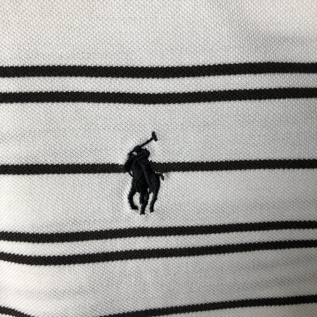 Ralph Lauren POLO by Ralph Lauren MOISTURE MANAGEMENT short-sleeved striped polo shirt, men's size M cotton white type Vintage Second Hand
