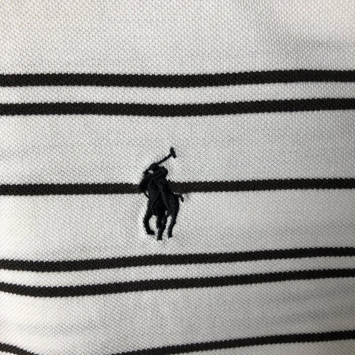Ralph Lauren POLO by Ralph Lauren MOISTURE MANAGEMENT short-sleeved striped polo shirt, men's size M cotton white type Vintage Second Hand