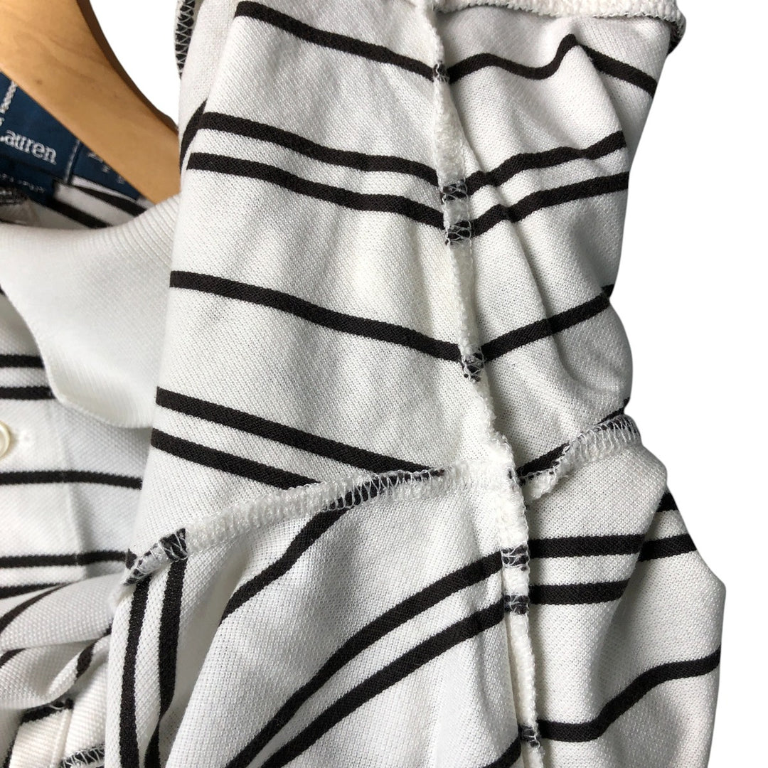 Ralph Lauren POLO by Ralph Lauren MOISTURE MANAGEMENT short-sleeved striped polo shirt, men's size M cotton white type Vintage Second Hand