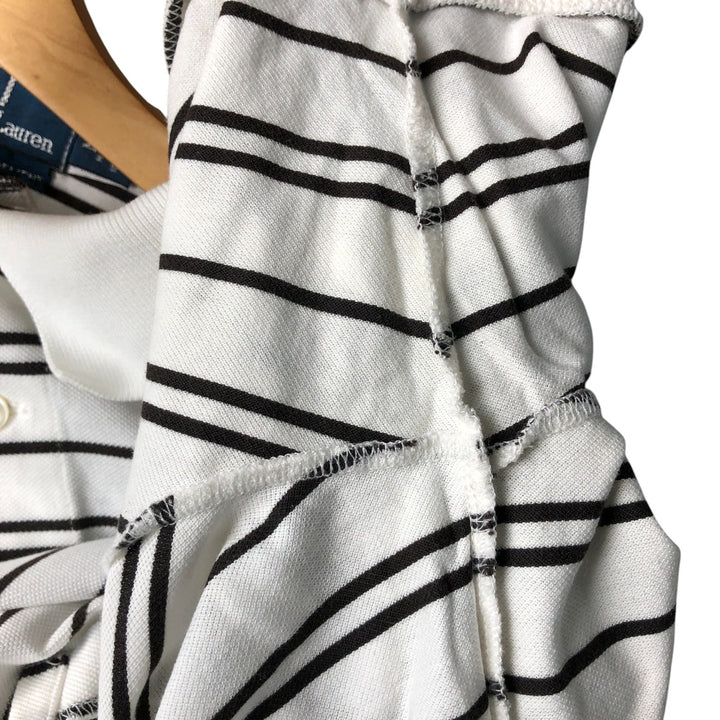 Ralph Lauren POLO by Ralph Lauren MOISTURE MANAGEMENT short-sleeved striped polo shirt, men's size M cotton white type Vintage Second Hand