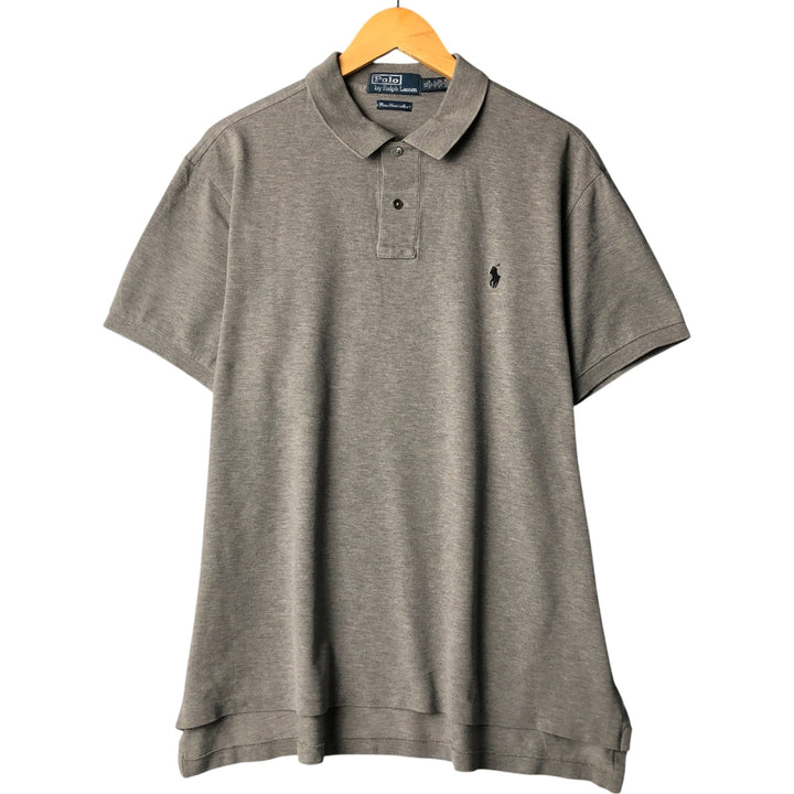 Ralph Lauren POLO by Ralph Lauren CUSTOM FIT short sleeve polo shirt, men's XL size Pima Cotton gray type Vintage Second Hand