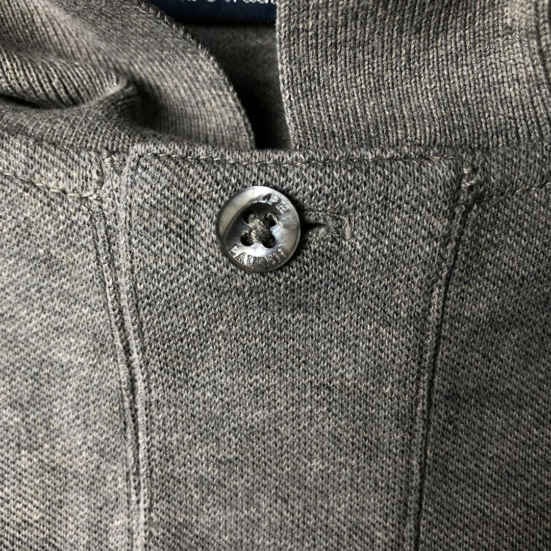 Ralph Lauren POLO by Ralph Lauren CUSTOM FIT short sleeve polo shirt, men's XL size Pima Cotton gray type Vintage Second Hand