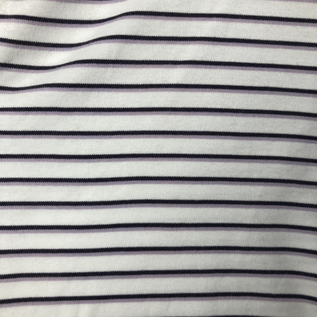 Ralph Lauren POLO by Ralph Lauren Multi-border short sleeve striped polo shirt Men's XL size cotton white type Vintage Second Hand