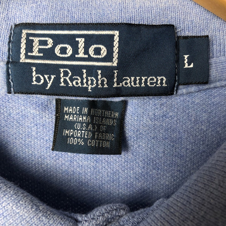Ralph Lauren POLO by Ralph Lauren short sleeve polo shirt, men's size L cotton Blue type light blue Vintage Second Hand